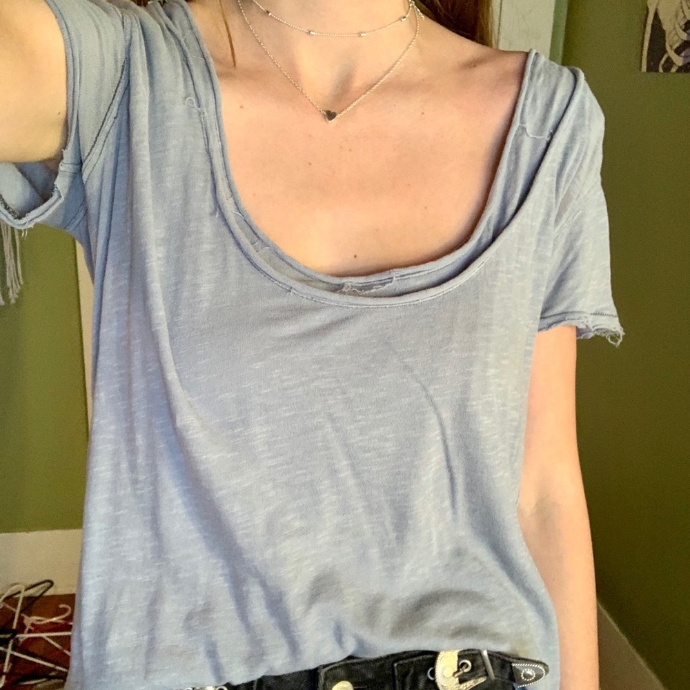 Free People Swooped Neckline Tee